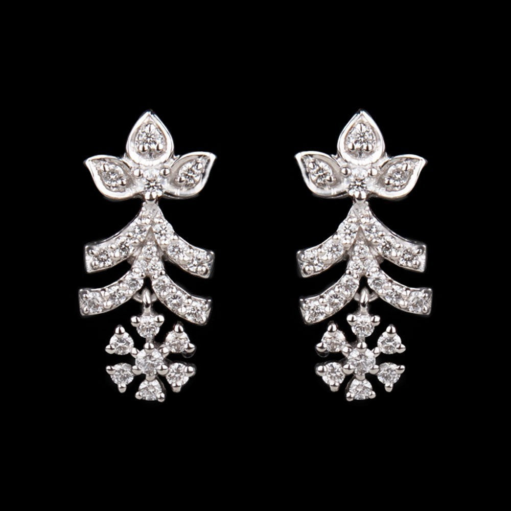 18K White Gold Diamond Earrings - 0.41ct SI-GH