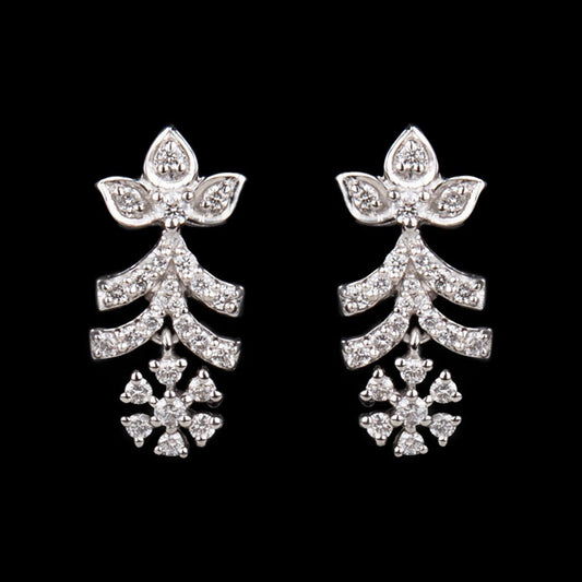18K White Gold Diamond Earrings - 0.41ct SI-GH
