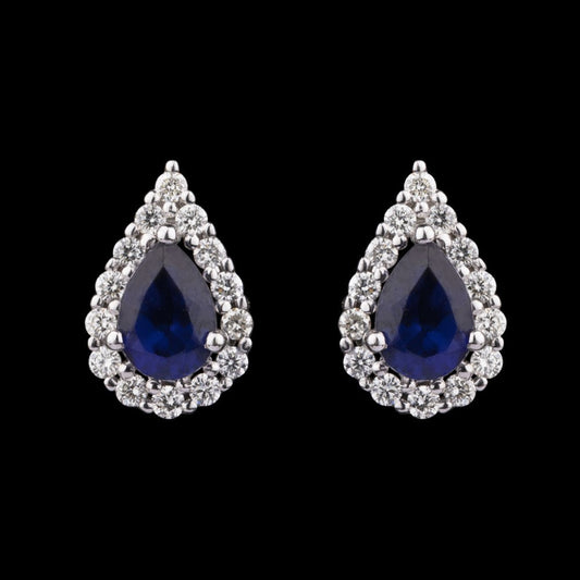 18K White Gold Diamond Earrings - 0.3ct VS-IJ with Colour Stones