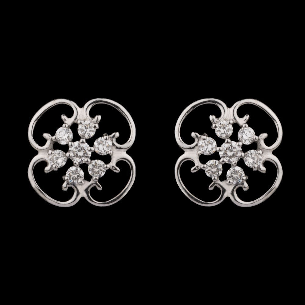 14K White Gold Diamond Earrings - 0.24ct VS-GH