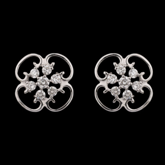 14K White Gold Diamond Earrings - 0.24ct VS-GH