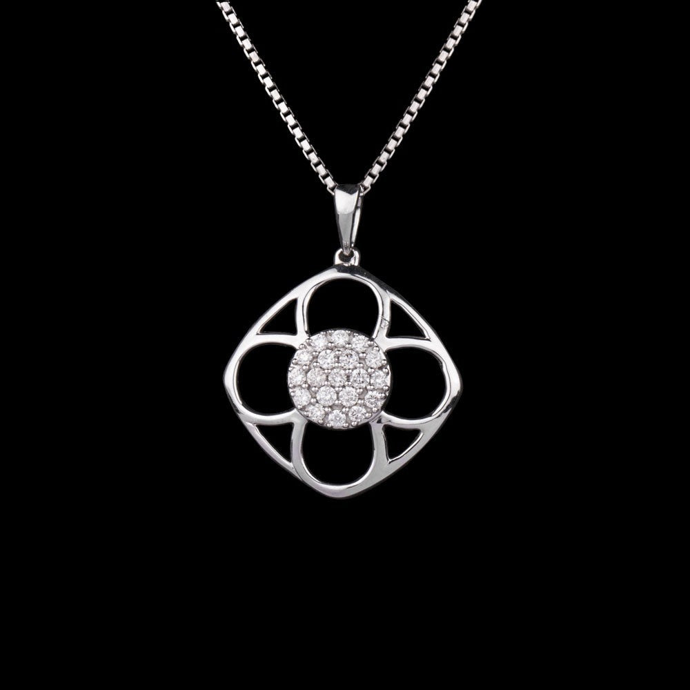 14K White Gold Diamond Pendant - 0.2ct SI-IJ