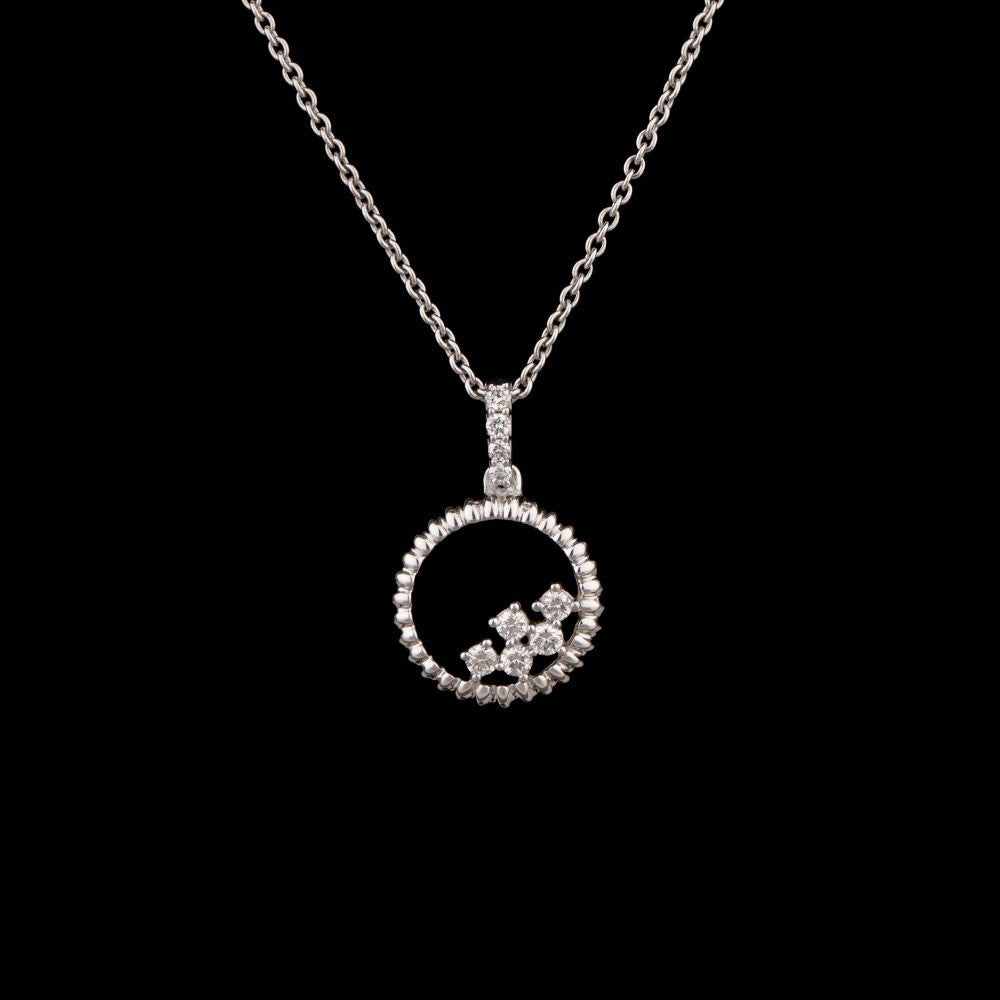 14K White Gold Diamond Pendant - 0.13ct SI-IJ