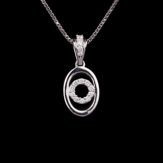 14K White Gold Diamond Pendant - 0.15ct VVS-GH