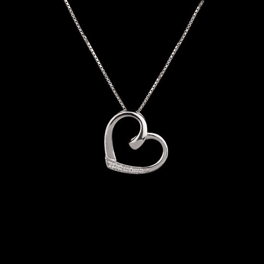 14K White Gold Diamond Pendant - 0.08ct VS-GH