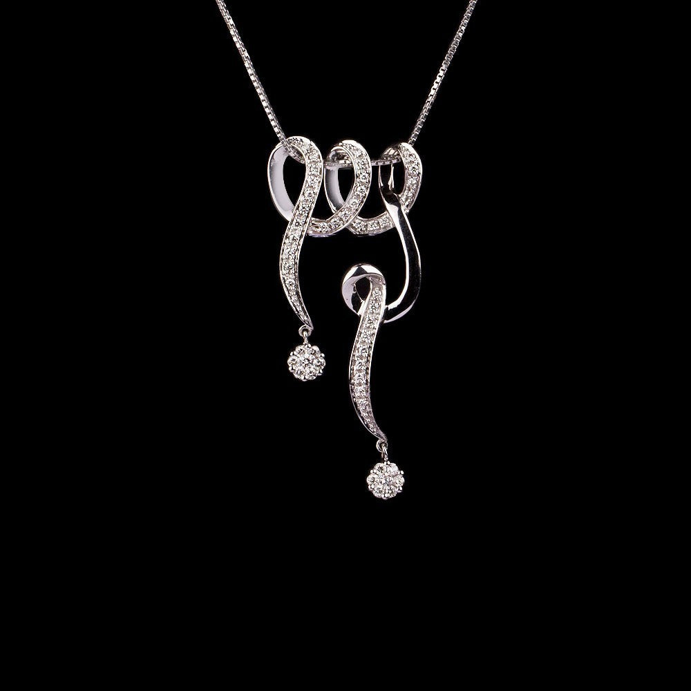 18K White Gold Diamond Pendant - 0.53ct SI-IJ