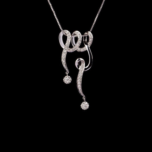 18K White Gold Diamond Pendant - 0.53ct SI-IJ