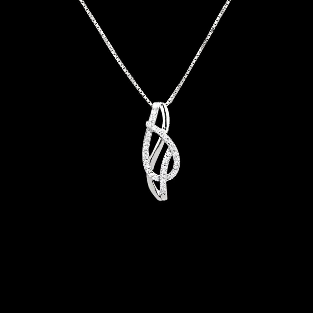 18K White Gold Diamond Pendant - 0.09ct SI-GH