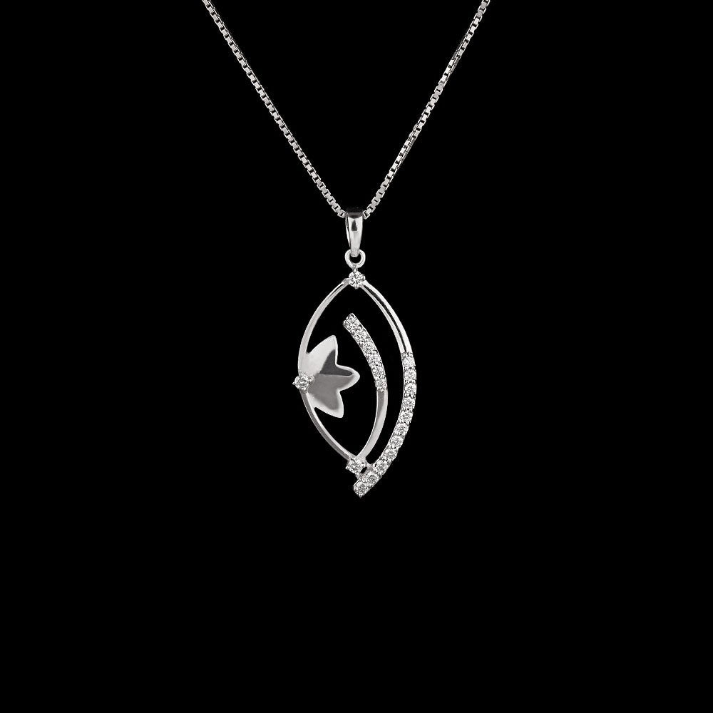 18K White Gold Diamond Pendant - 0.26ct SI-GH