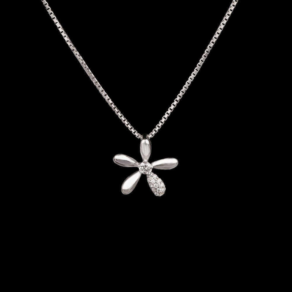 18K White Gold Diamond Nosepin - 0.09ct SI-GH