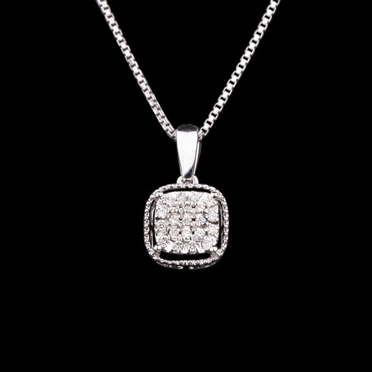 14K White Gold Diamond Pendant - 0.11ct SI-IJ