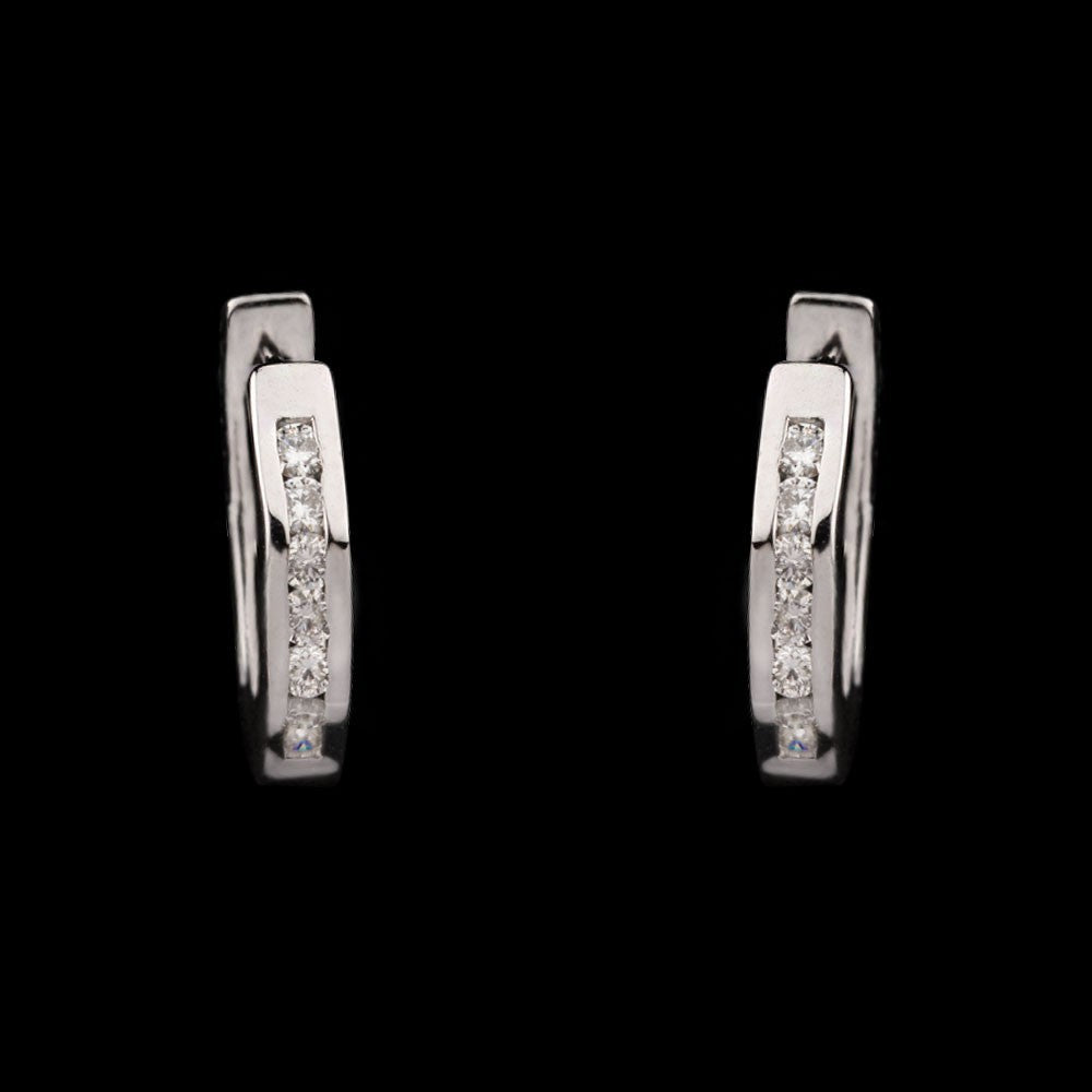 14K White Gold Diamond Earrings - 0.34ct VVS-VS-HI