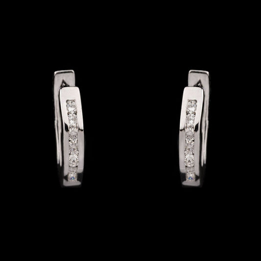 14K White Gold Diamond Earrings - 0.34ct VVS-VS-HI