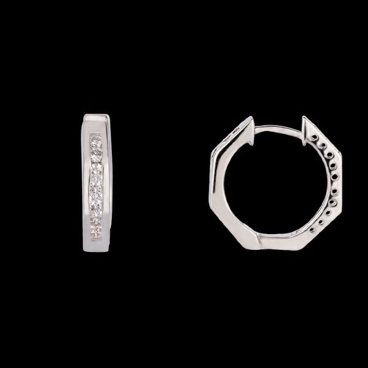 14K White Gold Diamond Earrings - 0.34ct VVS-VS-IJ