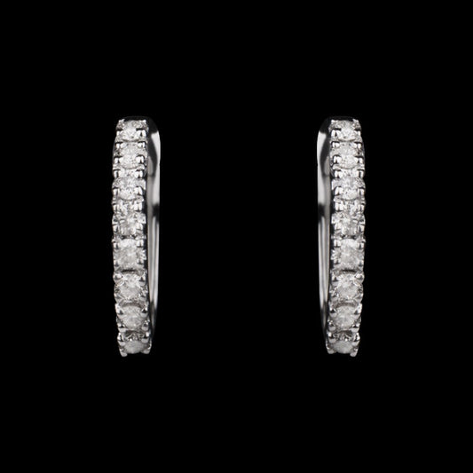 14K White Gold Diamond Earrings - 0.15ct VVS-VS-IJ
