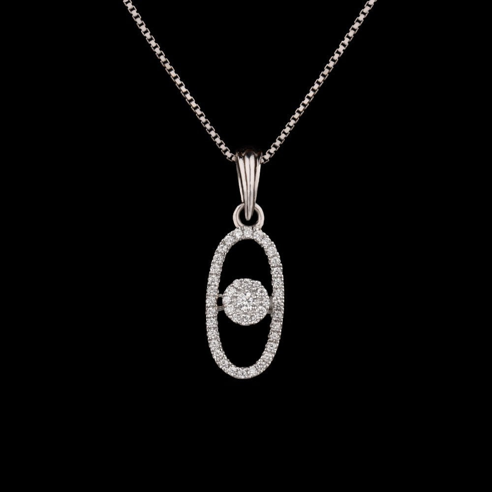 14K White Gold Diamond Pendant - 0.29ct VVS-FG