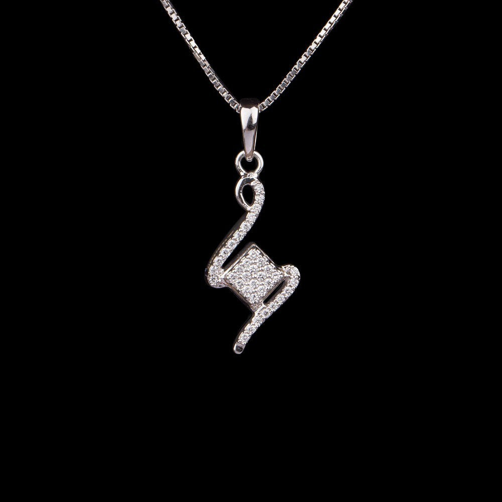 14K White Gold Diamond Pendant - 0.18ct VVS-FG