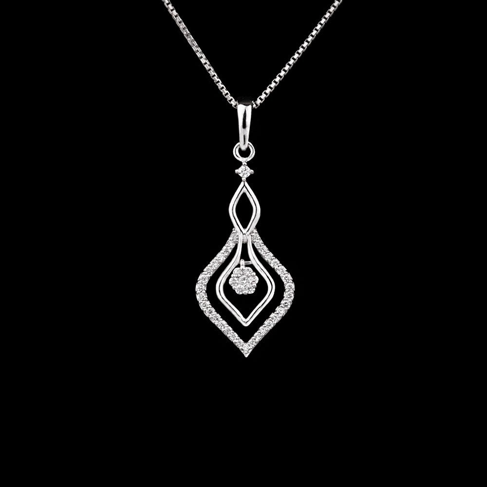 14K White Gold Diamond Pendant - 0.24ct VVS-FG