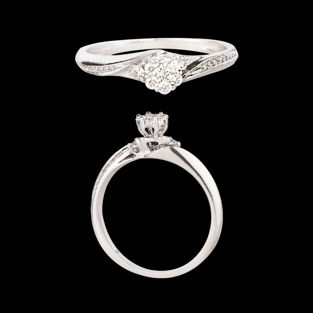18K White Gold Diamond Ring - 0.25ct SI-HI