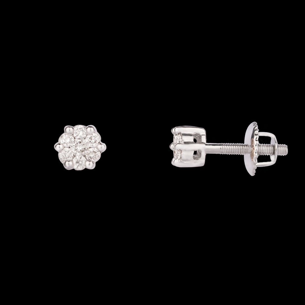 14K White Gold Diamond Earrings - 0.13ct SI-IJ