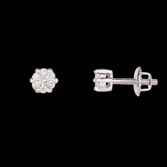 14K White Gold Diamond Earrings - 0.13ct SI-IJ
