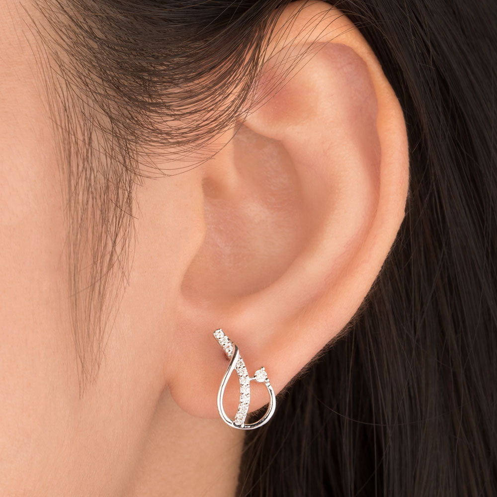 14K Rose Gold Diamond Earrings - 0.17ct SI-IJ