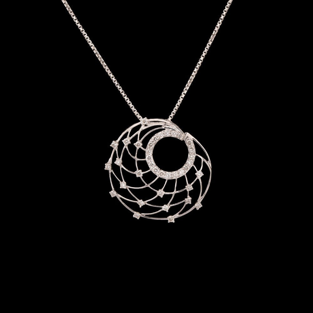 14K White Gold Diamond Pendant - 0.41ct SI-IJ