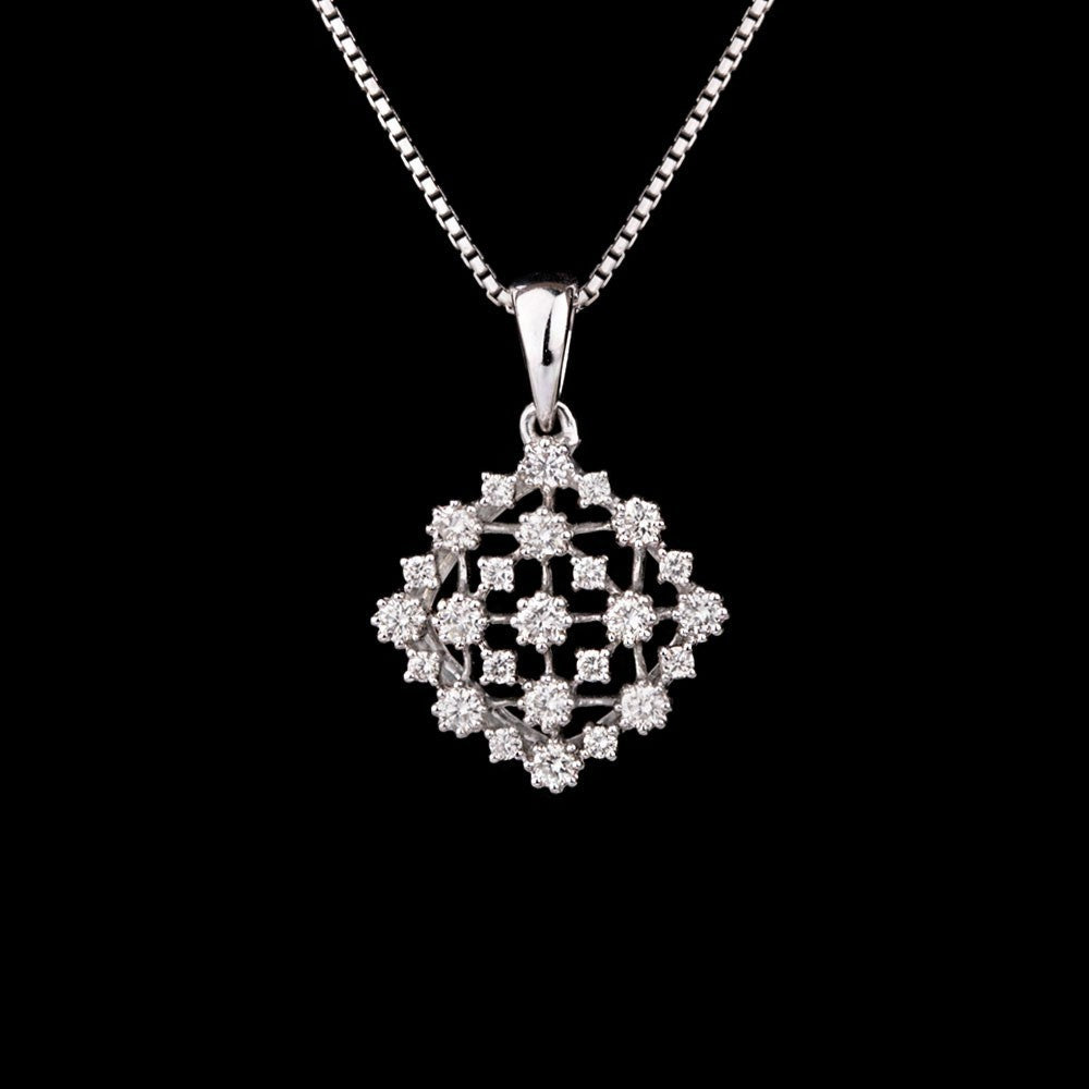 14K White Gold Diamond Pendant - 0.47ct SI-IJ
