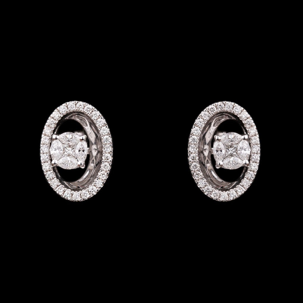 18K White Gold Diamond Earrings - 0.61ct VS-GH
