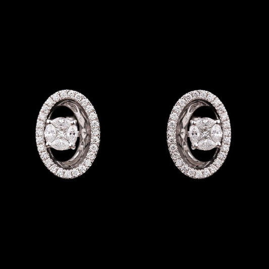 18K White Gold Diamond Earrings - 0.61ct VS-GH