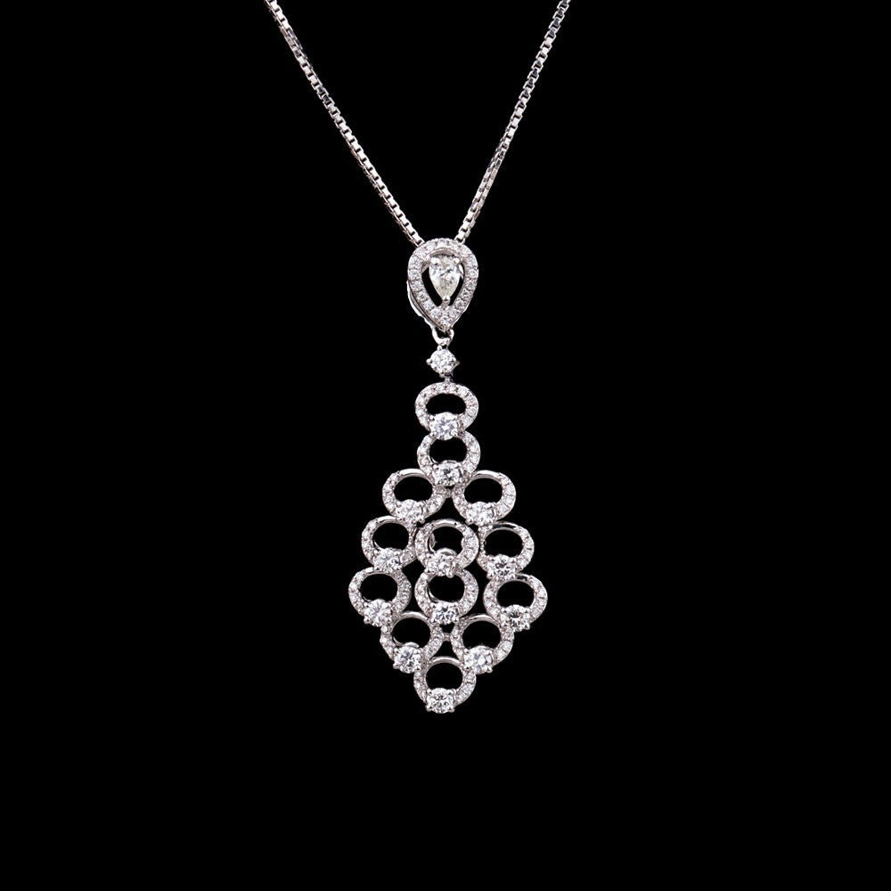 14K White Gold Diamond Pendant - 1ct VS-GH