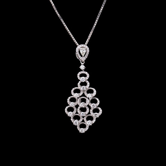 14K White Gold Diamond Pendant - 1ct VS-GH