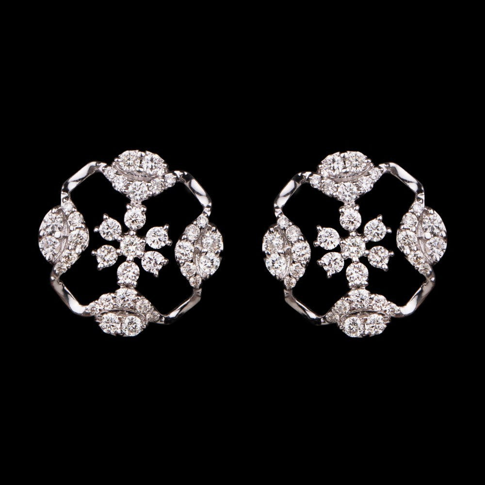 14K White Gold Diamond Earrings - 0.56ct SI-IJ