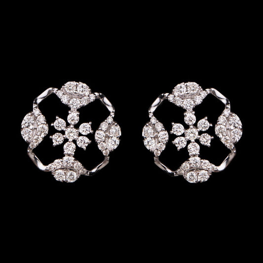 14K White Gold Diamond Earrings - 0.56ct SI-IJ