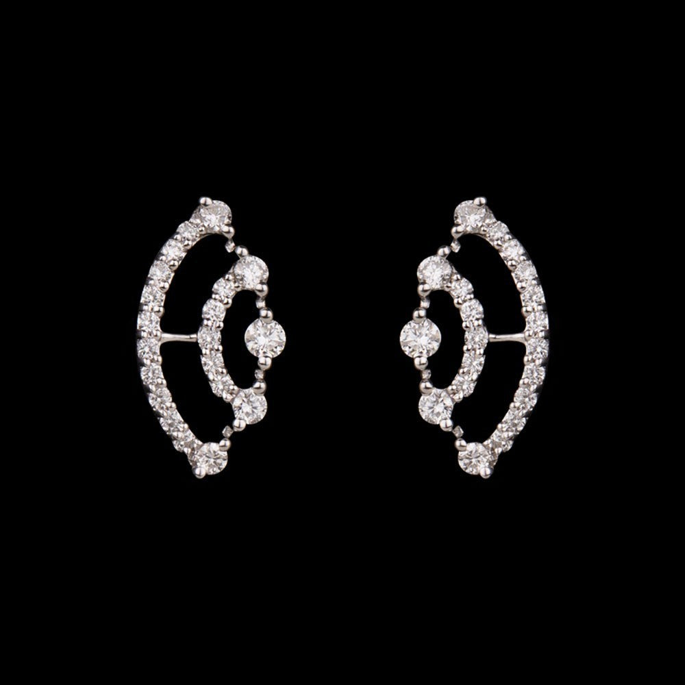 18K White Gold Diamond Earrings - 0.38ct VVS-EF