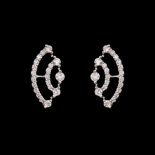 18K White Gold Diamond Earrings - 0.38ct VVS-EF