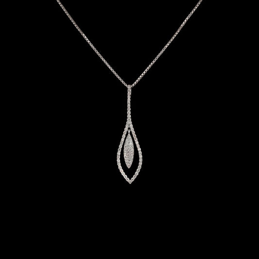 14K White Gold Diamond Pendant - 0.41ct VVS-VS-IJ
