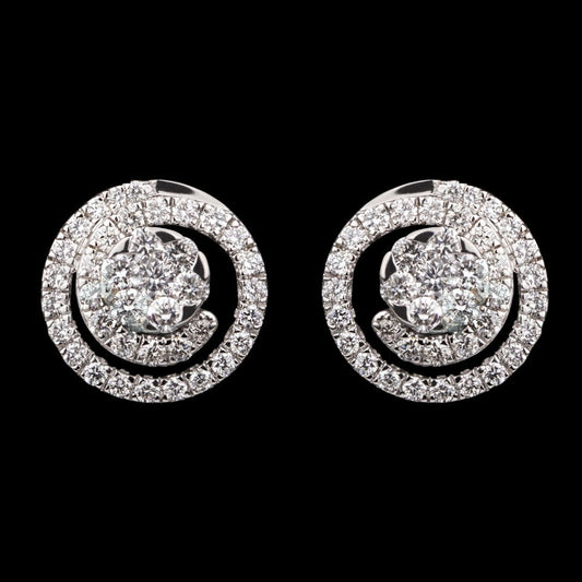 14K White Gold Diamond Earrings - 0.63ct VVS-VS-GH