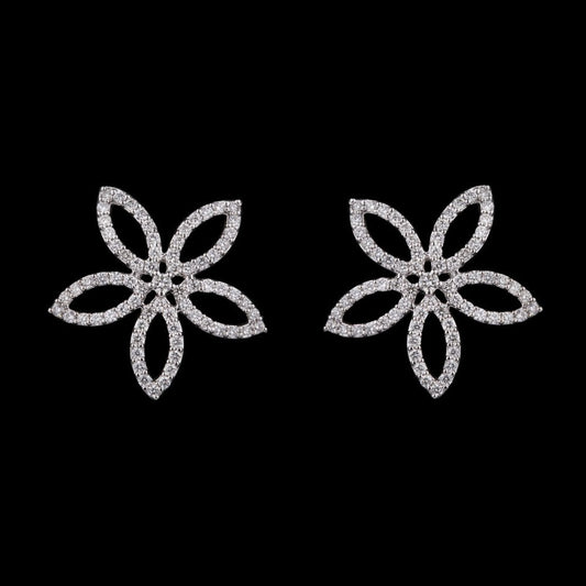 14K White Gold Diamond Earrings - 0.5ct VS-HI