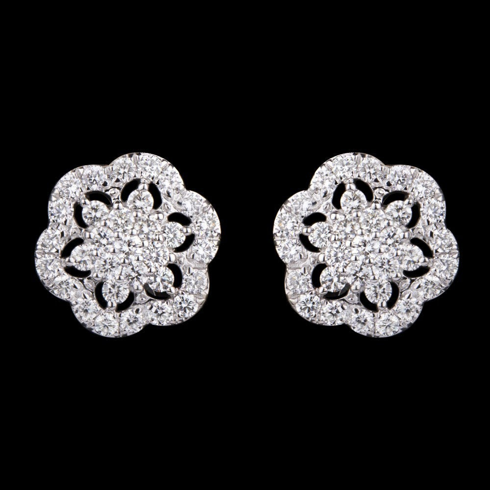 14K White Gold Diamond Earrings - 1.22ct VVS-VS-HI