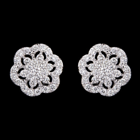 14K White Gold Diamond Earrings - 1.22ct VVS-VS-HI