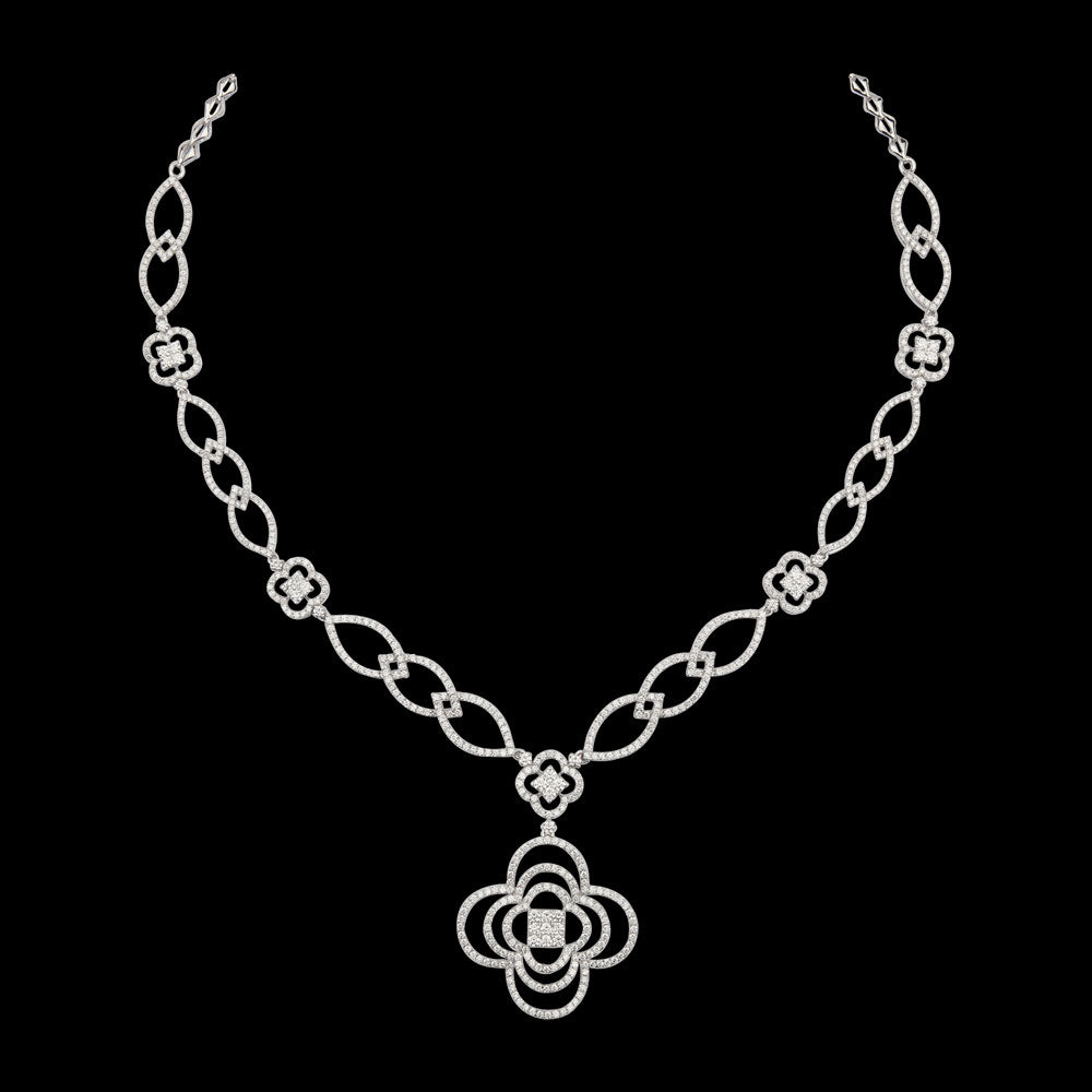 18K White Gold Diamond Necklace - 5.53ct VVS-VS-HI