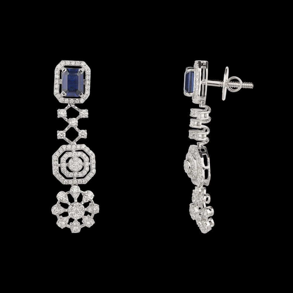 18K White Gold Diamond Jewellery - 2.54ct VVS-VS-HI with Colour Stones