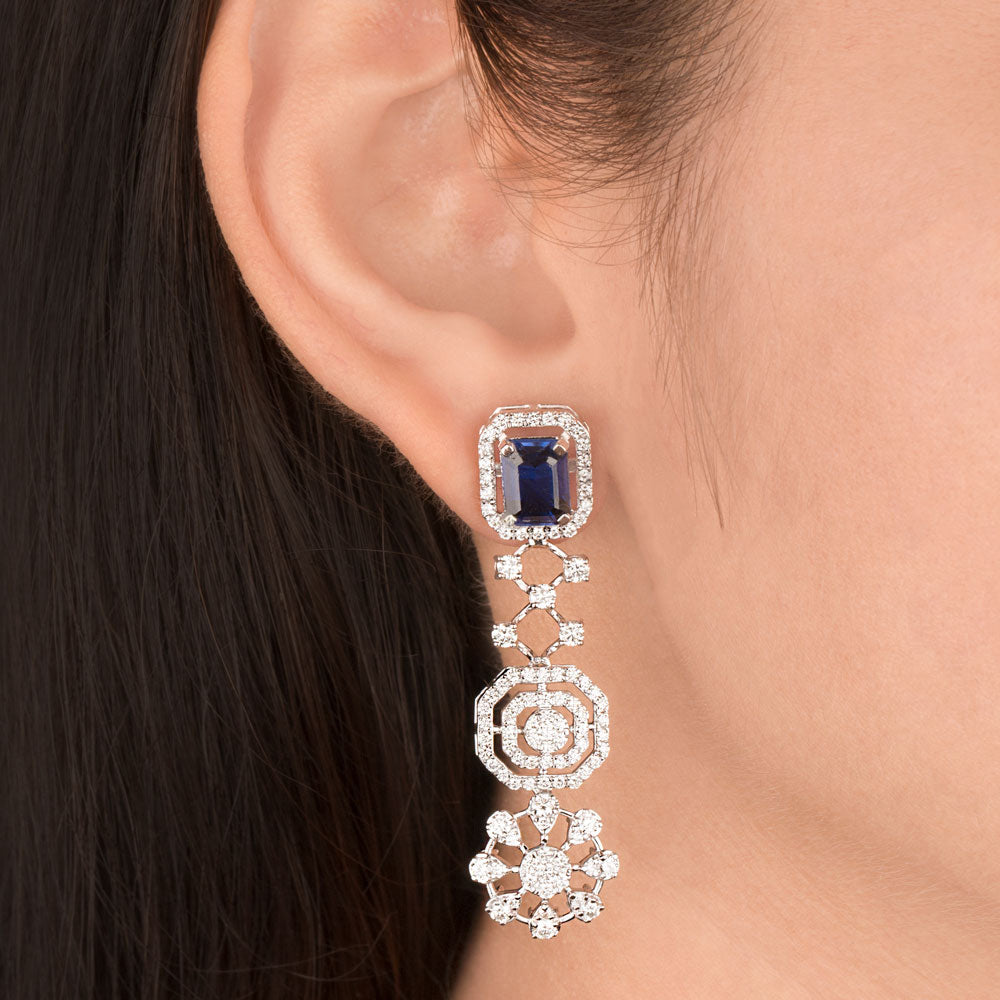 18K White Gold Diamond Jewellery - 2.54ct VVS-VS-HI with Colour Stones