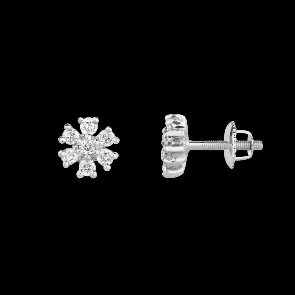 14K White Gold Diamond Earrings - 0.107ct VVS-VS-GH