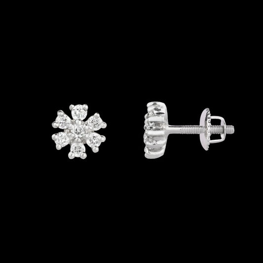 14K White Gold Diamond Earrings - 0.107ct VVS-VS-GH