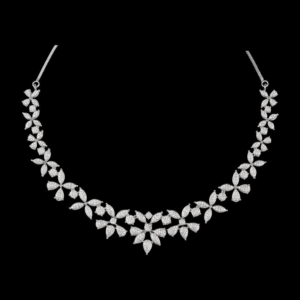 14K White Gold Diamond Necklace - 4.25ct VS-SI-GH