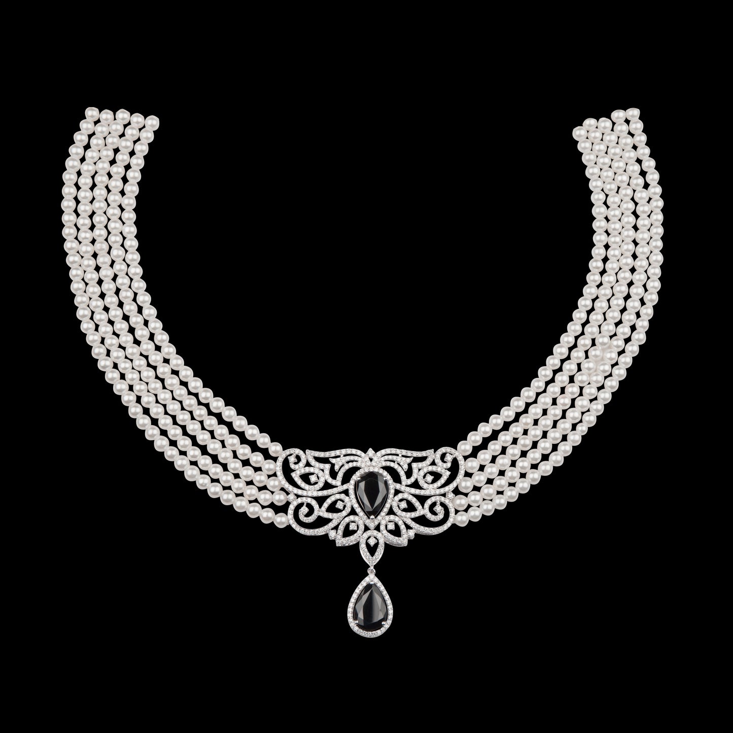 18K White Gold Diamond Necklace - 2.783ct VVS-VS-GH with Colour Stones