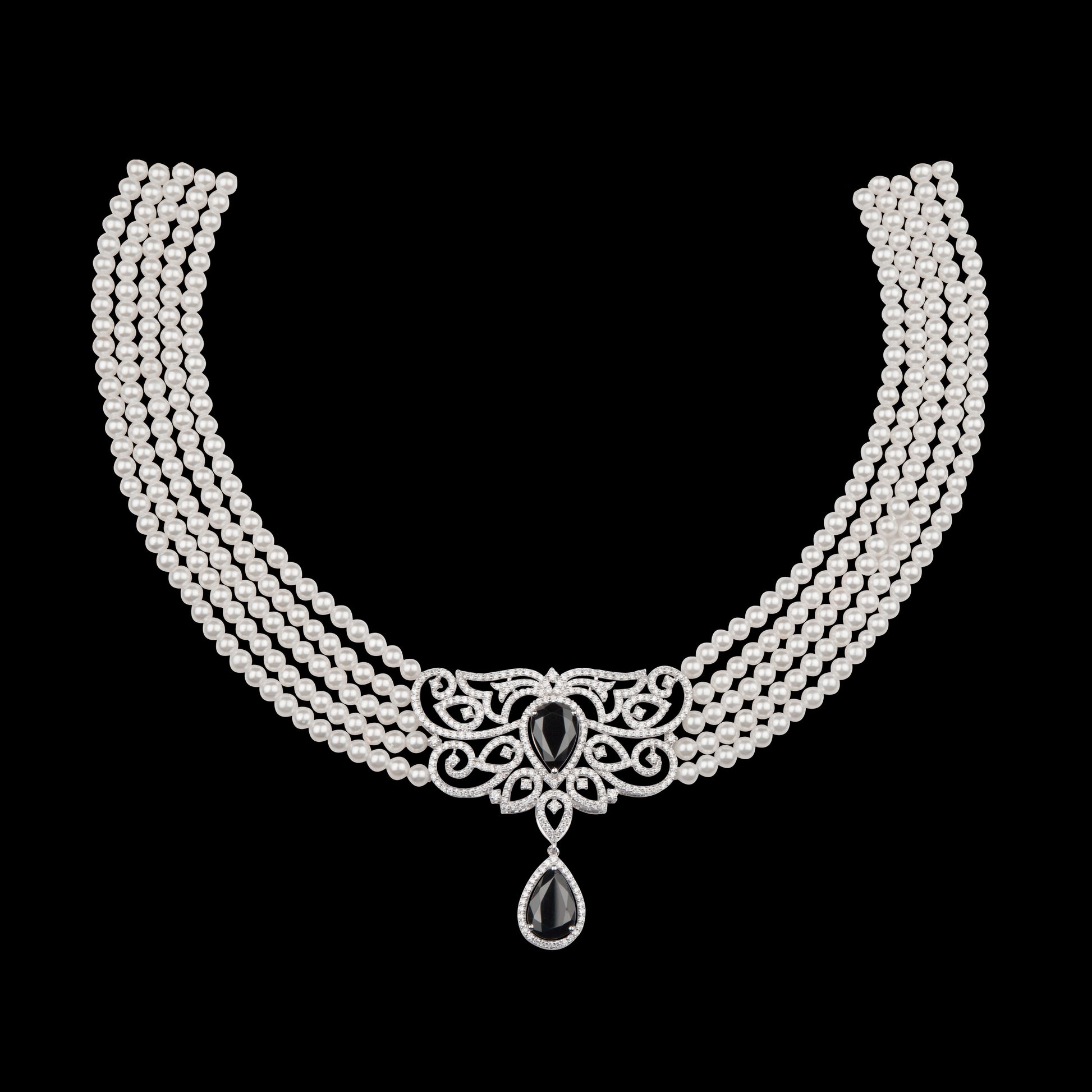 18K White Gold Diamond Necklace - 2.783ct VVS-VS-GH with Colour Stones