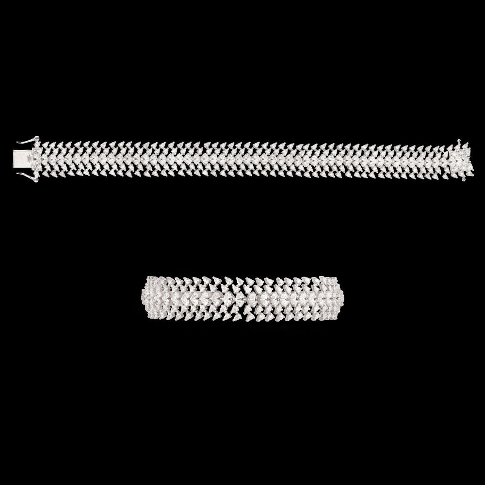 18K White Gold Diamond Bracelet - 5.38ct VVS-EF